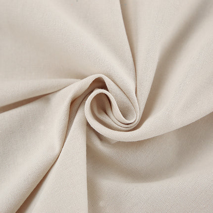 Wholesale Ladies Cotton Linen V Neck Puff Sleeve Backless Strap Dress Summer Maxi Dress