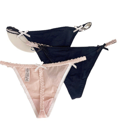 Women's Tied-up Sexy Low-waisted Ice Silk Thong
