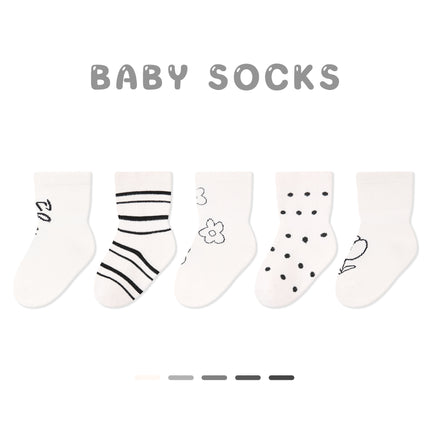 Wholesale 5 Pairs Baby Fall Loose Cute Cartoon Cotton Socks