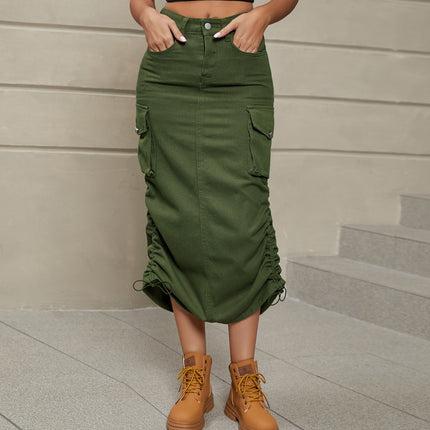 Wholesale Women's Denim Work Skirt Casual Mid-length Trendy Skirt