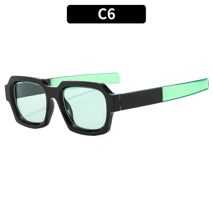 Retro Square Frame Color Matching Fashionable Outdoor Travel Sun Protection Vacation Sunglasses
