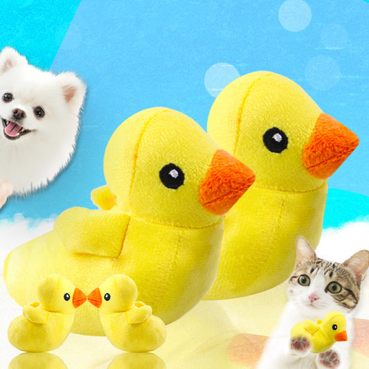 Wholesale Cartoon Cute Pet Dog Cat Vocal Plush Vocal Toy Yellow Duck 