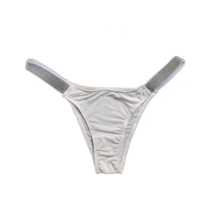 Sexy and Sparkling Hip-raising Low-waist High-cut Thong Half-covering T-pants