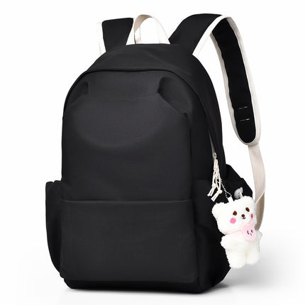 Men's and Women's Casual Backpacks with Cute Pendants for Students Large Capacity Backpacks 