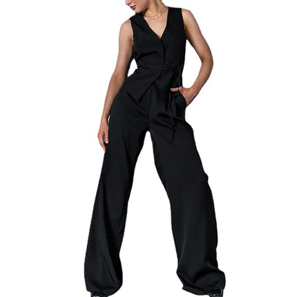 Wholesale Women's Summer Fashion Casual Suit Vest Vest Trousers Wide Leg Pants Two-piece Set
