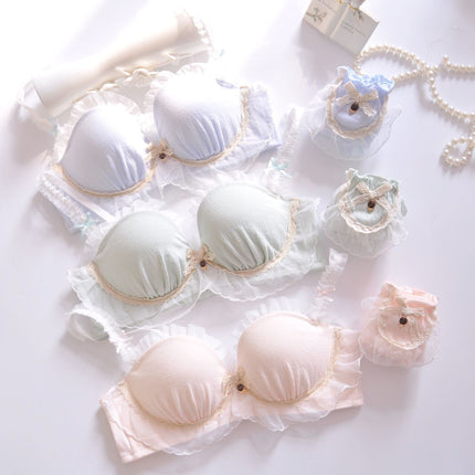 Wholesale Cute Girly Sexy Push Up Thick Molded Cup No Wire Bra Set