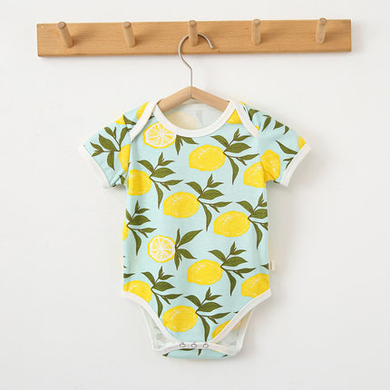Newborn Baby Summer Babygrow Thin Short-sleeved Bodysuit Print Romper
