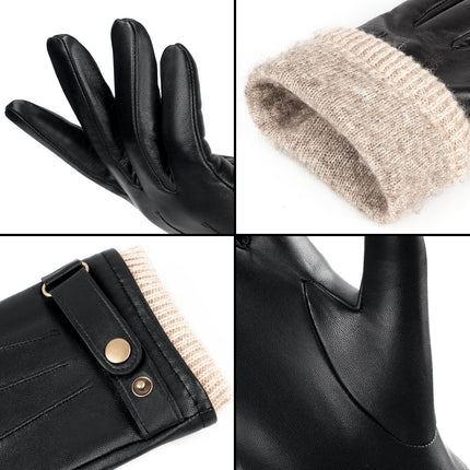 Wholesale Winter Warm Cycling Gloves Velvet Thickened Sheepskin Gloves
