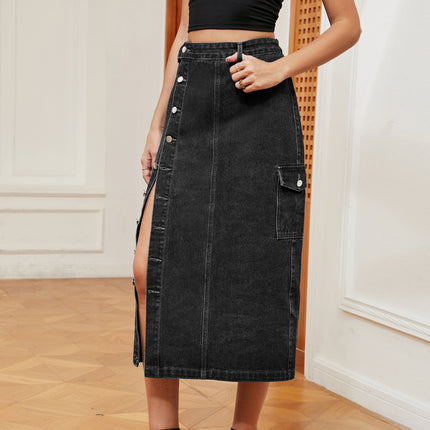 Wholesale Women's Semi-elastic Denim Workwear Casual Skirt