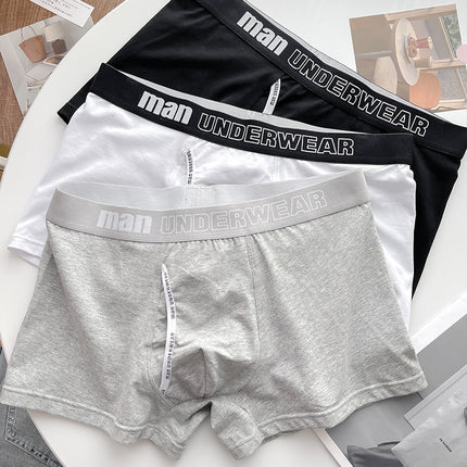 Men's Pure Cotton Breathable Mid-rise Sporty and Cute Boxer Briefs