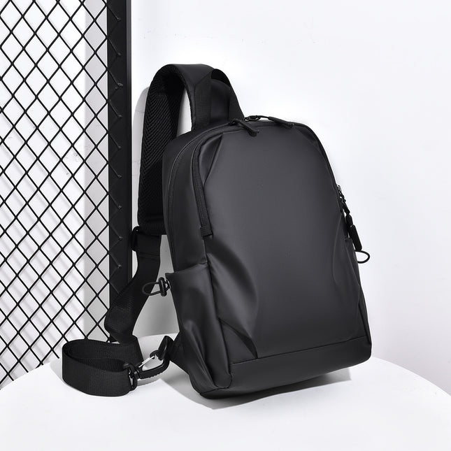 Men's Chest Bag PU Business Casual Shoulder Bag Large Capacity Crossbody Bag