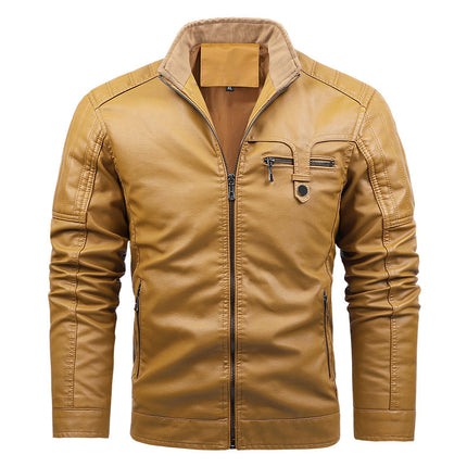 Wholesale Men's Winter Warm PU Leather Jacket
