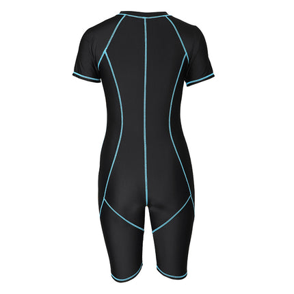 Wholesale Ladies Wetsuit Short Sleeve Zipper Sunscreen High Elastic Surf Snorkeling One-Piece Swimsuit