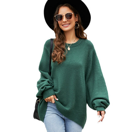 Wholesale Women's Fall Winter Loose Round Neck Knitted Sweater