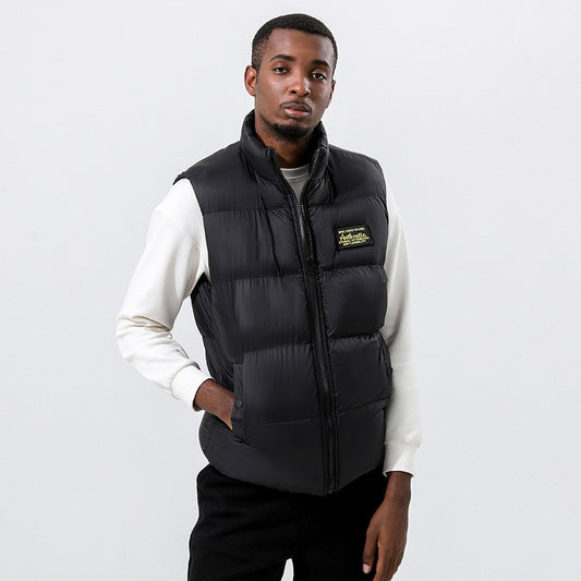 Wholesale Men's Stand-up Collar Loose Warm Velvet Thickened Vest Jacket
