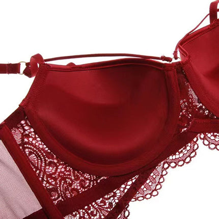 Wholesale Ladies  Adjustable Luxury Sexy Lace Underwear Push Up Bra Set