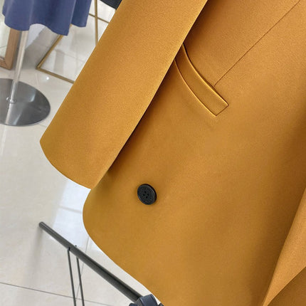 Wholesale Women's Spring Autumn Straight Casual Orange Blazer Top