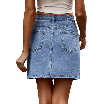 Wholesale Women's Fashionable Irregular Waist Denim Skirt