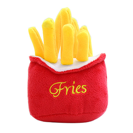 Wholesale Dog Plush Sound Toy French Fries Burger Pet Supplies Cat Funny 