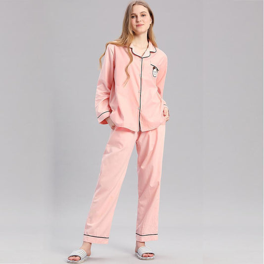Wholesale Women's Cotton Long Sleeve Homewear Set Plus Size Pajamas
