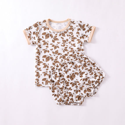 Wholesale Toddler Baby Summer Thin Cotton Short Sleeve Shorts Suit