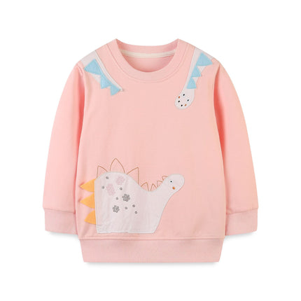 Wholesale Girls Long Sleeve Pullover Cartoon Embroidered Hoodies