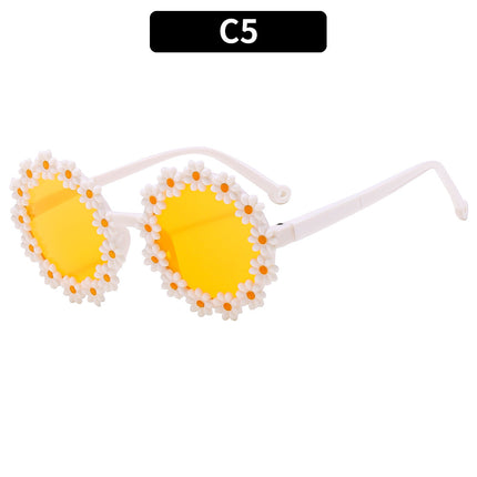 Children's Fun Sunflower Round Frame Trend Cute Party Vacation Leisure Sunscreen Sunglasses
