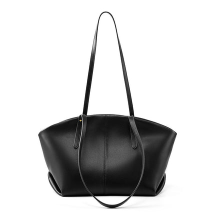 Women's Fashion Casual Genuine Leather Shoulder Large Cowhide Handbag Large Capacity Tote Bag