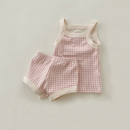 Baby Girl Summer Cute Camisole Suit Infant Sleeveless Shorts Two Piece Set Wholesale