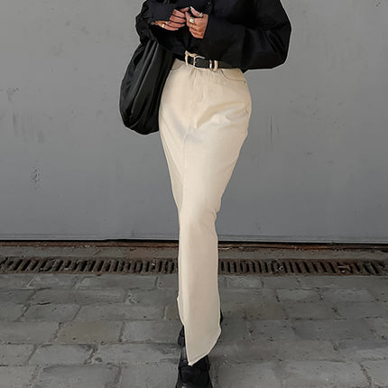Wholesale Women's Summer Temperament Slim Simple Slit Long Skirt