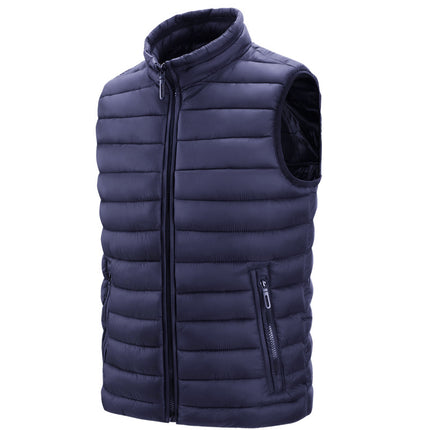 Wholesale Men's Fall Winter Stand Collar Zipper Light Padded Vest