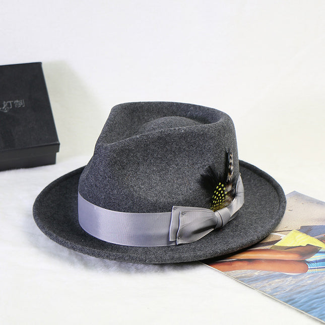 Wholesale Men's and Women's Fall Winter Woolen Jazz Hats Bachelor's Hat 