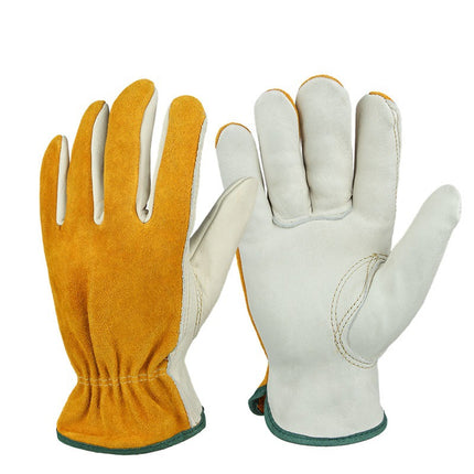 Wholesale Breathable Anti-slip Wear-resistant Construction Site Protective Cowhide Welding Gloves
