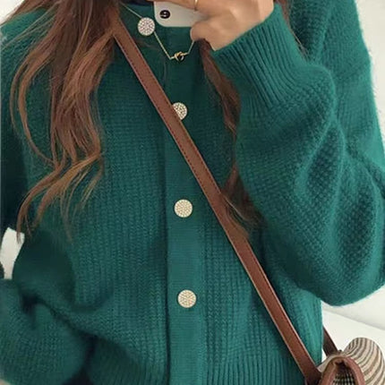 Wholesale Women's Fall Winter Loose Knitted Cardigan Wool Sweater Jacket