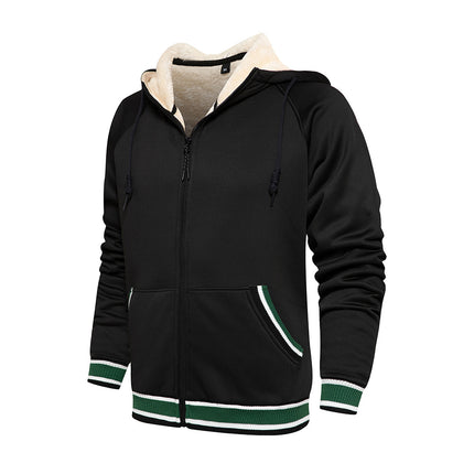 Wholesale Men's Fall Winter Plus Size Velvet Cardigan Hoodies Jacket