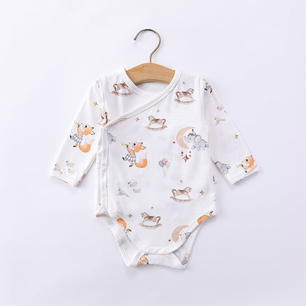 Infant Spring Fall Long Sleeve Triangle Romper Newborn Cotton Side-snap Bodysuit