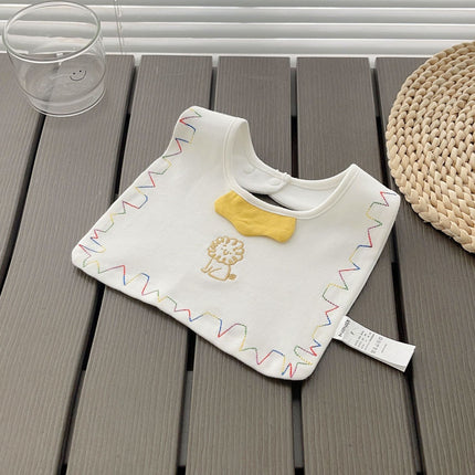 Wholesale Baby Cotton Waterproof Embroidery Square Bib 4-Pack