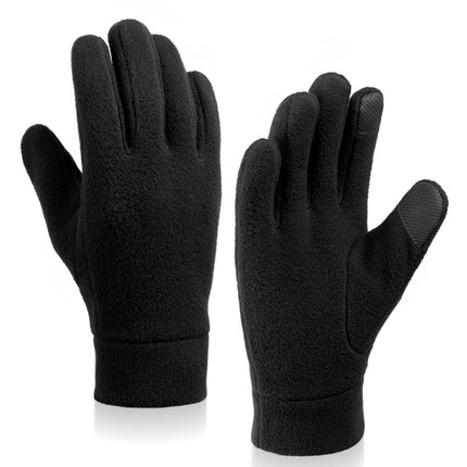 Wholesale Men's and Women's Cycling Velvet Touch Screen Polar Fleece Warm Gloves