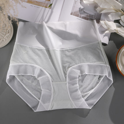 Women's Summer High Waist Antibacterial Seamless Ice Silk Plus Size Underwear