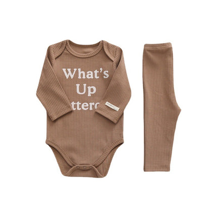 Wholesale Spring Infants and Children Two-piece Set Cotton Printed Long-sleeved Romper for Newborns