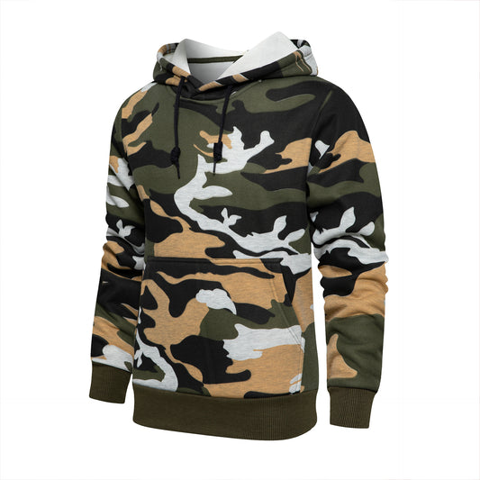 Wholesale Men's Camouflage Long-sleeved Fleece Hooded Hoodies