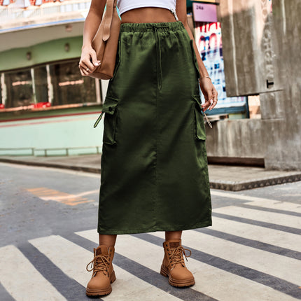 Wholesale Women's Drawstring Denim Workwear Skirt