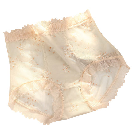 Wholesale Women's High Waist Cotton Seamless Large Size Lace Thin Panty
