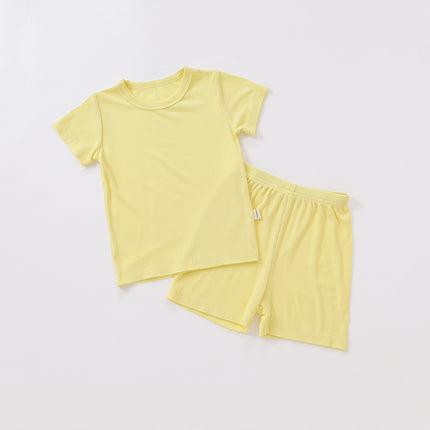 Wholesale Infant Baby Summer Modal Short Sleeve High Waist Pajamas Set