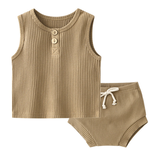 Wholesale Infant Baby Summer Short Sleeve Vest Shorts Two Piece Set