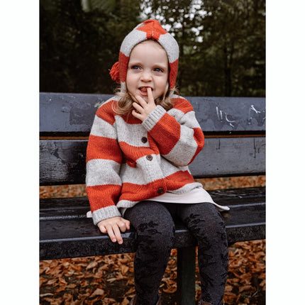 Wholesale Kids Fall Winter Christmas Elf Hats Striped Cardigan Sweaters Jackets