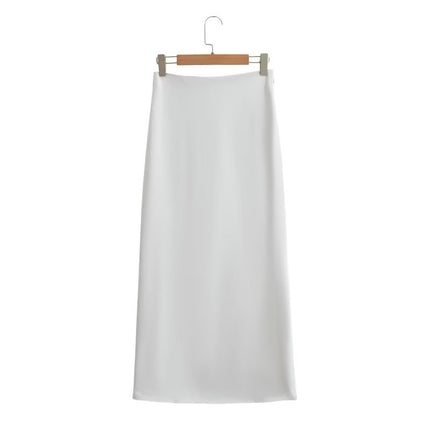 Wholesale Women's Spring Pullover V-neck Short-sleeved Top Mid-length Skirt Suit