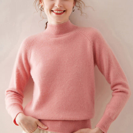 Wholesale Women's Pullover Loose Thickened Half Turtleneck Wool Sweater