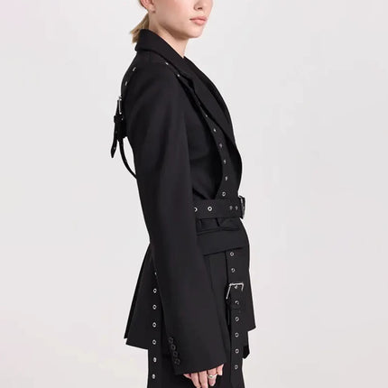 Wholesale Women's Spring Fashion Rivet Decorative Slim Blazer