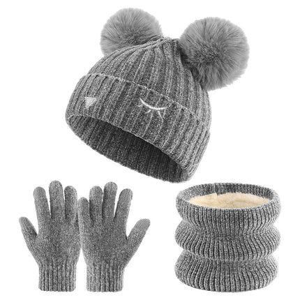 Wholesale Wholesale Kids Hat, Scarf and Gloves 3-in-1 Set Warm and Fleece Hat